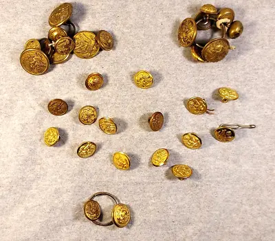 Vintage Lot Of US MILITARY BRASS UNIFORM BUTTONS  Waterbury  + Others • $24.88