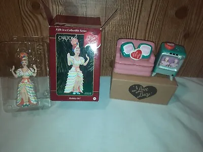 I Love Lucy Couch & Tv Salt/Pepper Shakers & Holiday Ole' Ornament In Boxes • $29.69