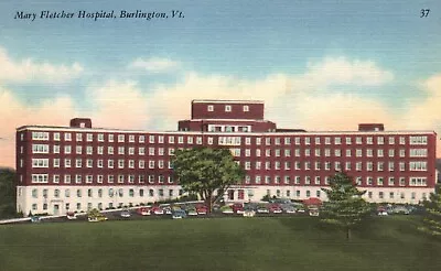 Postcard VT Burlington Vermont Mary Fletcher Hospital Linen Vintage PC G7394 • $3