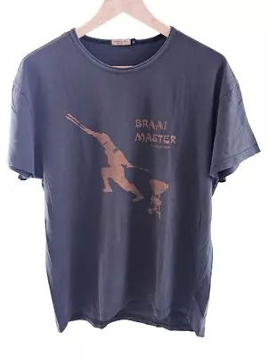 Mens Braai Master South Africa T-Shirt - XL - Brown - Preowned - Free P&P • £7.99