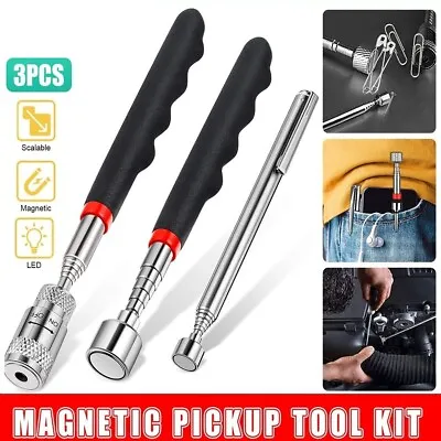 3 Pcs Magnetic Telescoping Pickup Rod Tool 20lb Magnet Grabber Extension Stick • $8.04