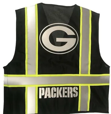 🏈🦺geenbay Packers Safety Work Vest Ppe W/silver Reflective Logo M/l/xl/2xl • $36.99