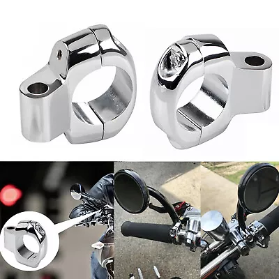 2X Motorcycle Handlebar Mirror Adapter Turn Signal Mount Bracket Clamp Universal • $27.53