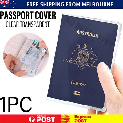 $2.98 • Buy Slim Passport Cover Transparent Protector Travel Clear Card Holder Wallet Case