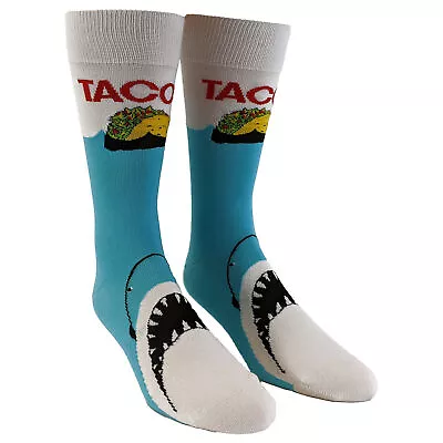 Men's Taco Shark Socks Funny Jaws Fish Mexico Beach Vacation Novelty Footwear • $5