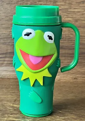 Vintage Muppets Kermit The Frog 3D Travel Coffee Mug 16 Oz Applause • $25