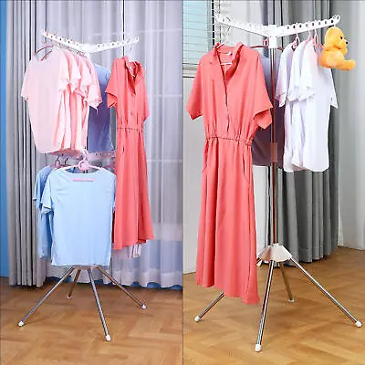 Portable Wooden Clothes Airer Indoor Laundry Clothes Drying Rack Vertical Dryer • $76.68