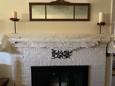 Lace Mantle Scarf For Winter Holiday Fireplace Decorations - White ... • $10