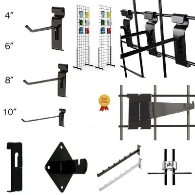 $19.99 • Buy Gridwall Hooks Hangers Display Craft Art Show Rack Wire Grid Peg 10/50/100 Pack
