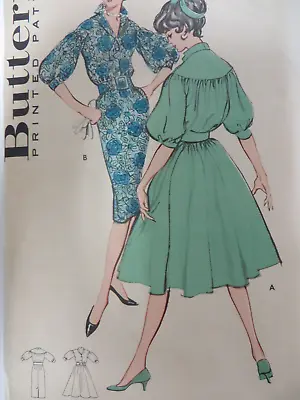 Vtg 50's Butterick 9028 SMOCK-YOKE SHIRTDRESS Sewing Pattern Women UNCUT Sz 14 • $16.99