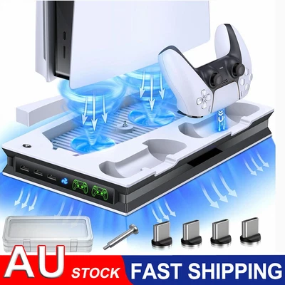 $33.89 • Buy PS5/4Controller Charging Station Vertical Cooling Fan Stand For Playstation 5/4