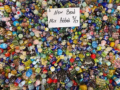 *~130~💕 Piece Glass Beads 3oz+Millefiori Mixed Lot #5 Craft Jewelry!!!😀!!! • $16.98