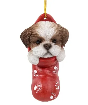 Pacific Giftware Shih Tzu Puppy Dog Holiday Sock Holiday Christmas Ornament • $8.95