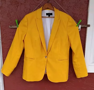 J.Crew Women's Size 14 Yellow 1 Button Blazer Jacket (minor Flaw) • $12