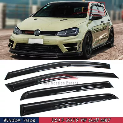 $29.99 • Buy For 2015-2019 VW MK7 Golf7 R GTI Wavy Mugen Style Window Visors Rain Guards