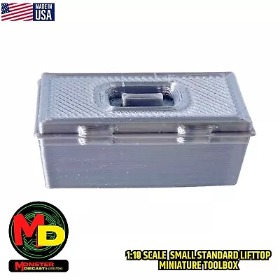 1:18 Scale Carry-Along Standard Lift-Top Small Plastic Toolbox Model For Diorama • $9.95