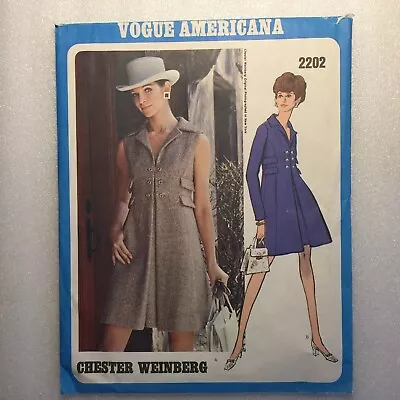 Vogue Americana Pattern 2202 Chester Weinberg Sz 14 One Piece Dress Uncut • $39.99