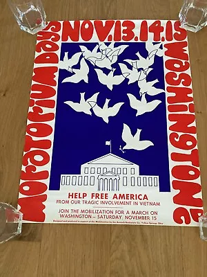 RARE Original Vietnam Anti-War Protest Poster Moratorium Days Washington D.C. • $40