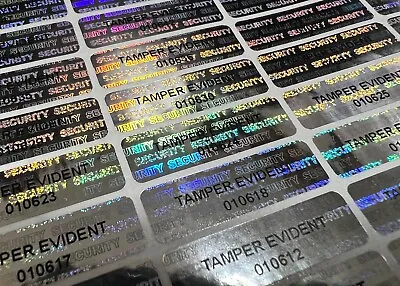 Security Stickers 7mmx 25mm Numbered Seals Hologram Tamper Evident Void Adhesive • £1.99