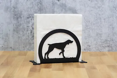 SWEN Products ENGLISH POINTER Dog Black Metal Letter Napkin Card Holder • $29.95