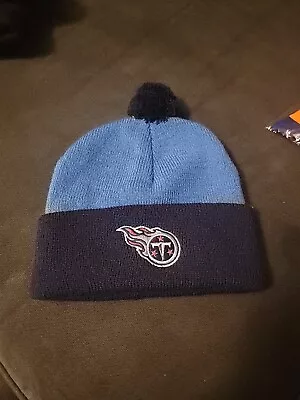 Vintage NFL Apparel Tennessee Titans Cuffed Pom Winter Beanie Hat Made In USA • $12.99