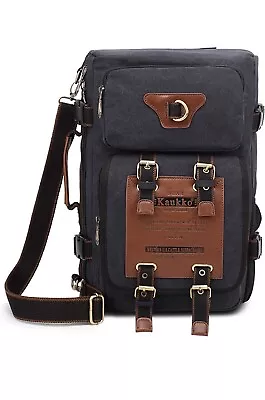 KAUKKO Men Vintage Backpack Rucksack Canvas Shoulder Bags Luggage Travel Bag New • $39.20