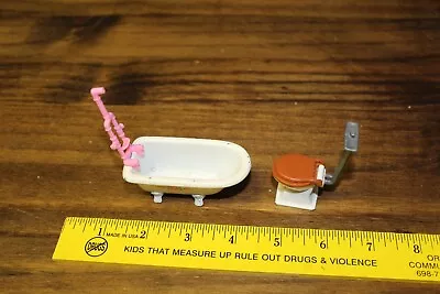 VTG Mattel Littles Dollhouse Bathroom Pieces Plus Vanity • $7.76