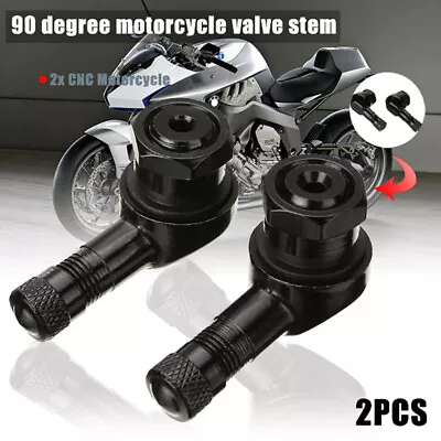 2PCS CNC Motorcycle 90 Degree Angle Wheel Tire Stem Tubeless Valve Aluminu-go • $3.07