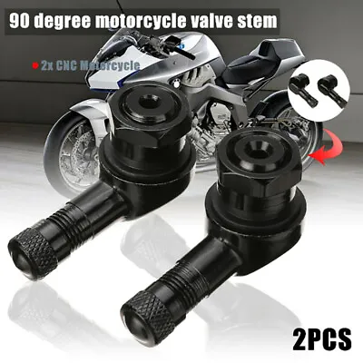 2PCS CNC Motorcycle 90 Degree Angle Wheel Tire Stem Tubeless Valve Aluminum ~OR • $2.99