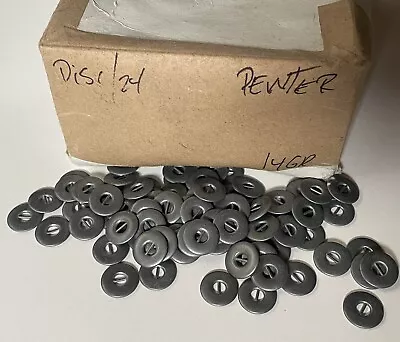 25 Vintage Nos Pewter Silver Metal Disc Bulk Buttons Sewing Fashion • $7.50