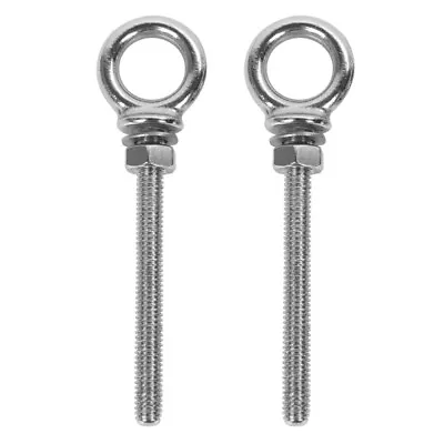 2Pcs Stainless Steel Lifting Eye Bolts With Nuts Swing Eyebolts Ring Hook Bolt • £6.28