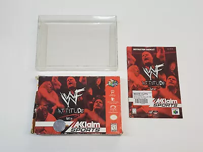 WWF Attitude Original N64 Nintendo 64 Box & Manual Only *damage • $11.66