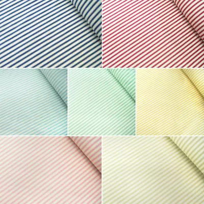 100% Cotton Poplin Fabric Rose & Hubble Ticking Stripes Fashion Dress Material • £3.60