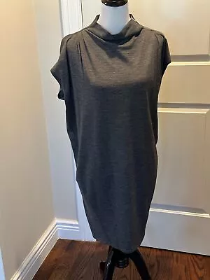 EUC HELMUT LANG Wool Jersey Gray Wedge Dress SZ M • $120