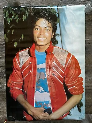 MICHAEL JACKSON Vintage Poster Thriller Beat It Red Jacket 1984 Black Power • $25