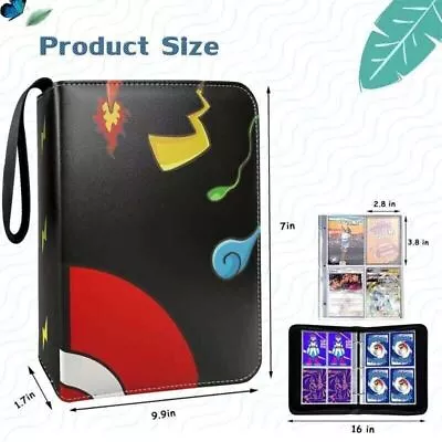 50 Pages Premium Pocket ZIP Card Binder/Folder Pokemon 400 Cards Album Collector • £7.99