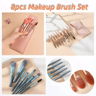 Makeup Brush Pro Set Foundation Powder Blusher Face Eye Eyebrow Brush Tool 8pcs • $12.71