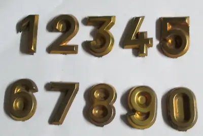 Strike Numbers Brass - Approx. 1 Inch - 285 MM High - Wood - Deco 0 To 9 • $46.37