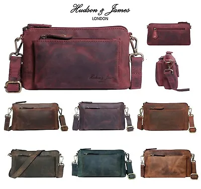 Leather Small Travel Satchel Shoulder Bag Designer Mens Ladies Cross Body Retro • £17.96