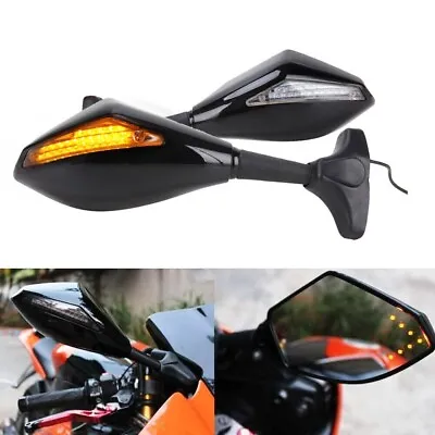 $31.85 • Buy Racing Rearview Mirrors With Turn Signal LED For Kawasaki Ninja ZX6R ZX636 ZX10R