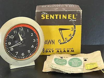 Vintage Ingraham Sentinel Dawn Radium 8 Day Alarm Clock For Repair Or Parts • $25
