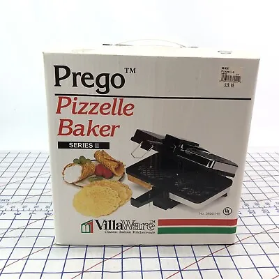 VillaWare Pizzelle Baker Prego Series II Model 3600NS Complete New Open Box RARE • $99.95