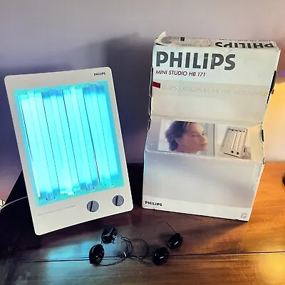 Philips HB171 Mini Studio Face Tanner Solarium With X2 Goggles BOXED Tested VGC • £59.99