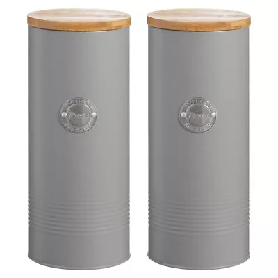 2x Typhoon Living 2.5L Steel Pasta/Noodle Storage Kitchen Container W/ Lid Grey  • $29