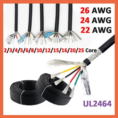 PVC Sheathed Cable 26/24/22AWG Shielded Wire 2/3/4/5/6/8/10/12/15/16/20/25 Core • $21.45