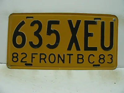 1982 (83) Mexico License Plate   635 XEU  FRONT BC Baja California Vintage 12271 • $29.99