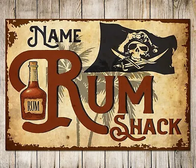 Personalised Robins Rum Shack Wall Sign Indoor/Outdoor Decor Metal Plaque • £10