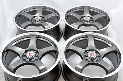 4 New DDR Fuzion 17x7.5 4x100/114.3 38mm Gunmetal Polished Lip Wheels Rims • $659