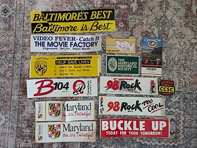 LOT Old Vintage Maryland Baltimore Vinyl Bumper Stickers Radio State Pride  • $18