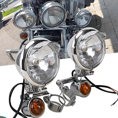 Passing Turn Signal Lamp Driving Fog Spot W/ Light Bar Kit For Harley Motorcycle • $44.13